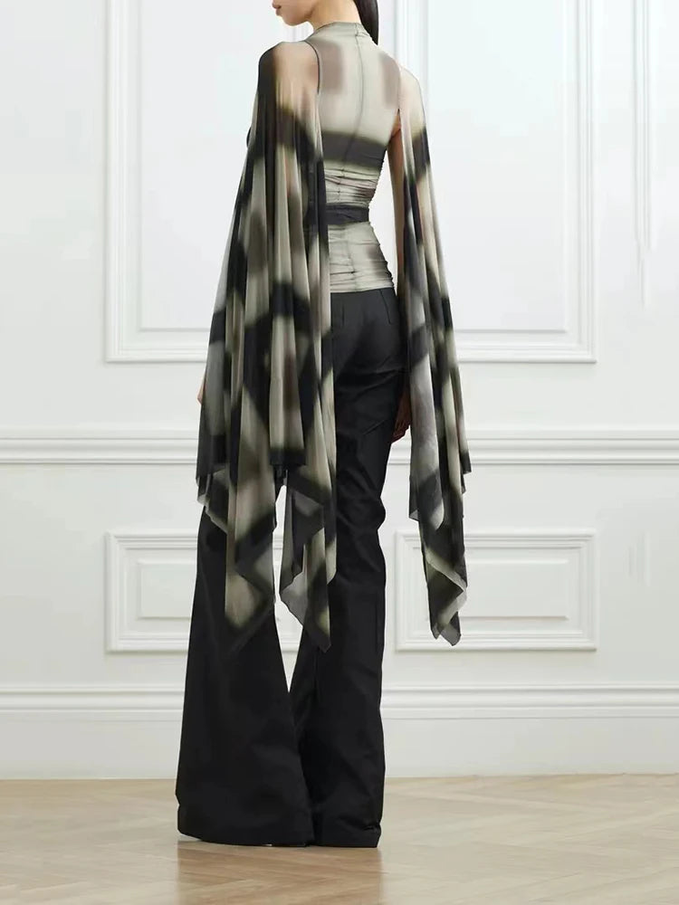 Stretchy Slim y2k Top Sexy Hottie Scoop Cutout Hollow Fixed Frame Long Sleeve Woman clothing Bottom Knit Bat Tops  Fall New