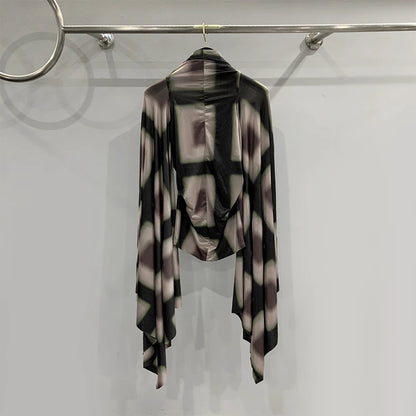 Stretchy Slim y2k Top Sexy Hottie Scoop Cutout Hollow Fixed Frame Long Sleeve Woman clothing Bottom Knit Bat Tops  Fall New